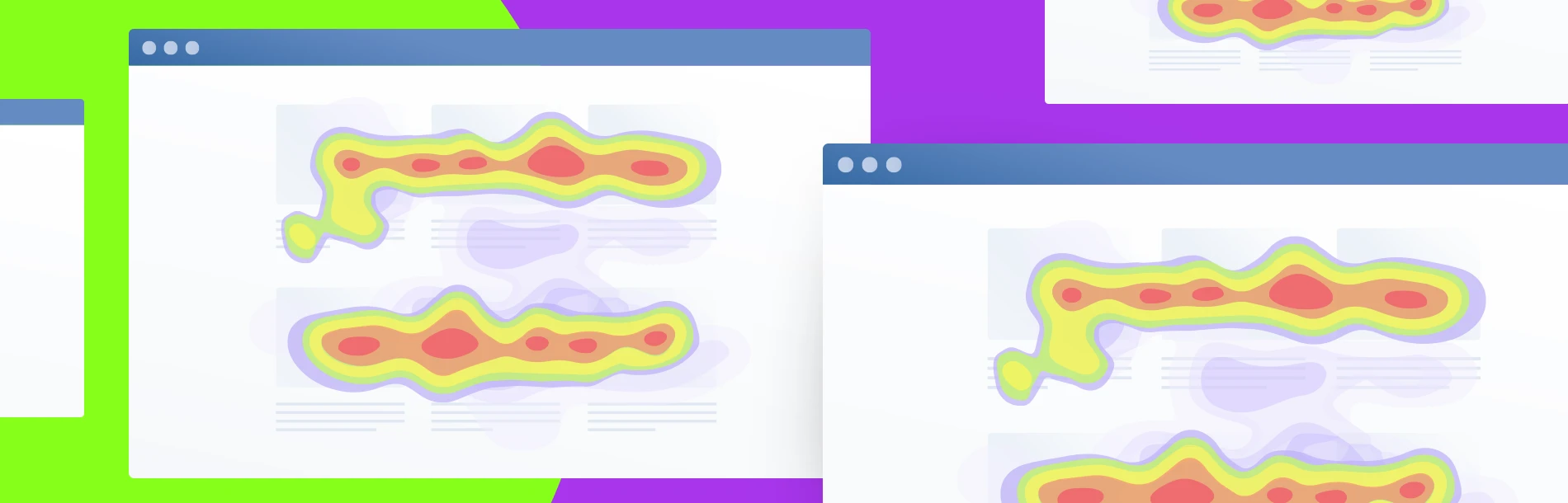 ilustração de um heatmap de um site