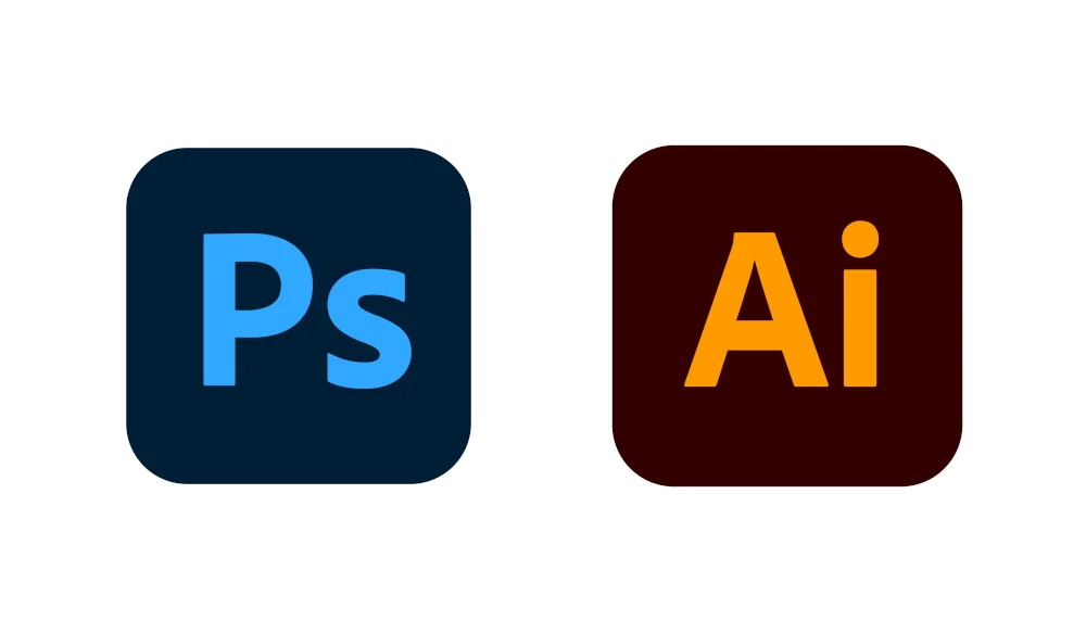 Logos do Adobe Photoshop e Adobe Illustrator